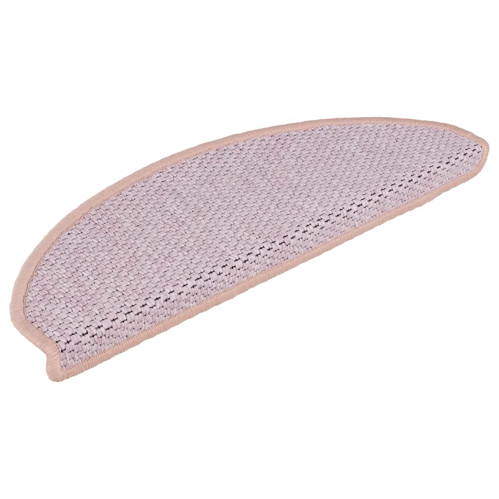 vidaXL Trapmatten zelfklevend 15 st sisal-look 65x21x4 cm roze afbeelding