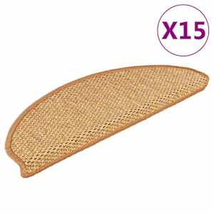 Samolepilne preproge za stopnice 15 kosov 65x21x4 cm sisal