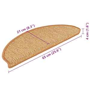 Samolepicí nášlapy na schody vzhled sisal 15 ks 65x21x4cm sisal - obrázek 8