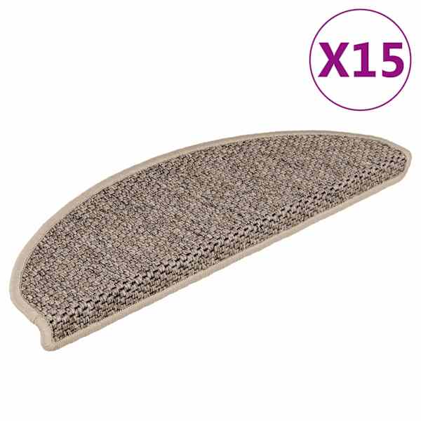 vidaXL isekleepuv trepivaip, 15 tk, 65x21x4 cm, tumebeež