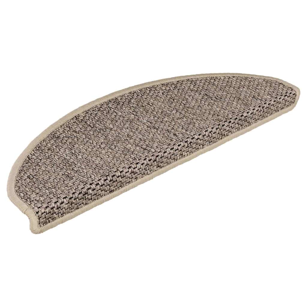 vidaXL Covorașe scări autoadezive, 15 buc. bej închis, 65x21x4cm sisal