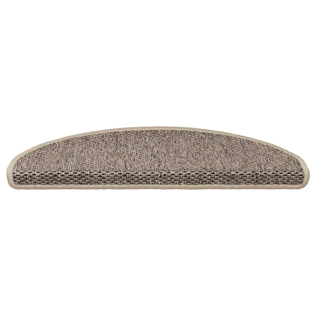 Thumbnail - vidaXL Treppenmatten Selbstklebend Sisal 15 Stk. 65x21x4cm Dunkelbeige