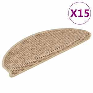 Samolepící nášlapy na schody vzhled sisal 15 ks 65x21x4 cm - obrázek 1