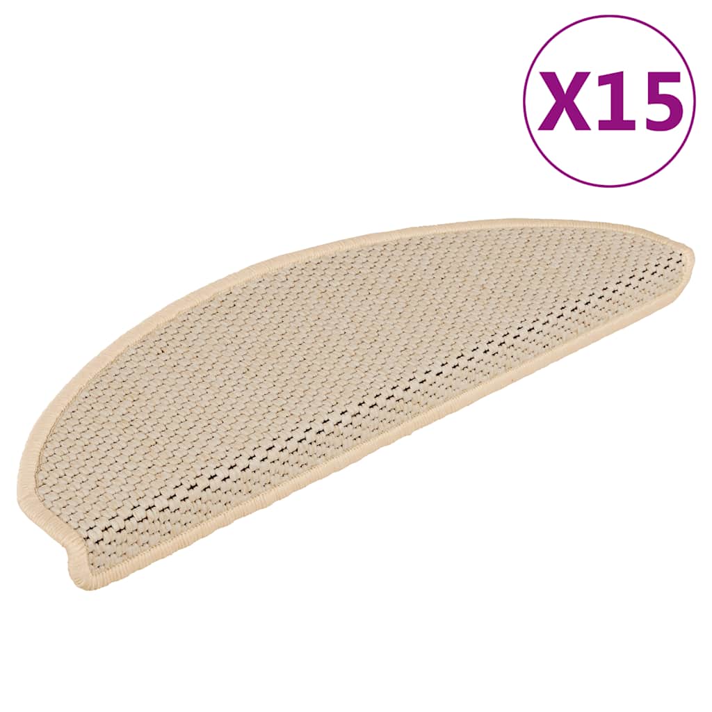 vidaXL selvklæbende trappemåtter 15 stk. 65x21x4 cm sisal-look