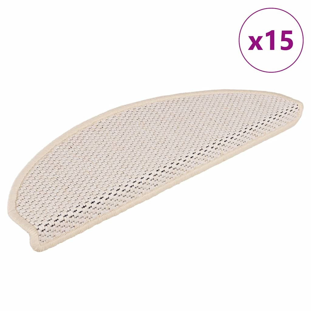 vidaXL Treppenmatten Selbstklebend Sisal-Look 15 Stk. 65x21x4 Berber