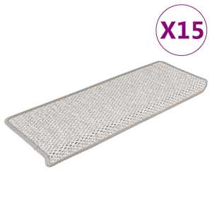 vidaXL isekleepuv trepivaip, 15 tk, 65x21x4 cm, plaatina