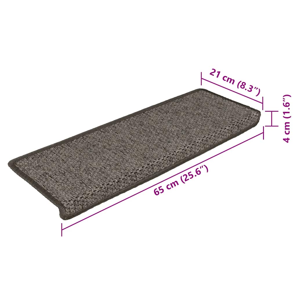 Tapis D'escalier Autocollants 15 Pcs 65x25 Cm Gris Et Beige VidaXL 20 width=274