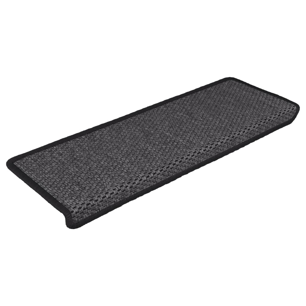 vidaXL Tapis d'escalier autocollants 15 pcs 65x21x4 cm Anthracite