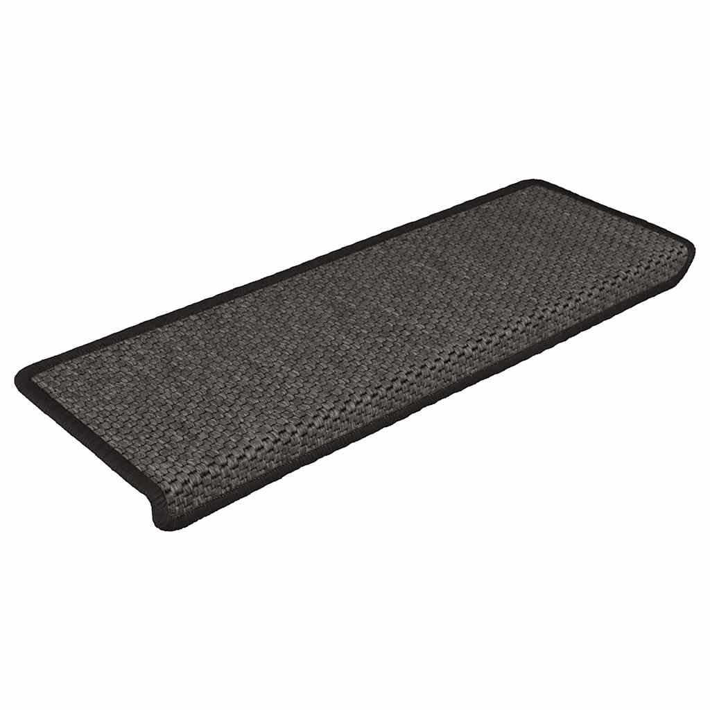 vidaXL Trapmatten zelfklevend 15st sisal-look 65x21x4cm antracietkleur afbeelding