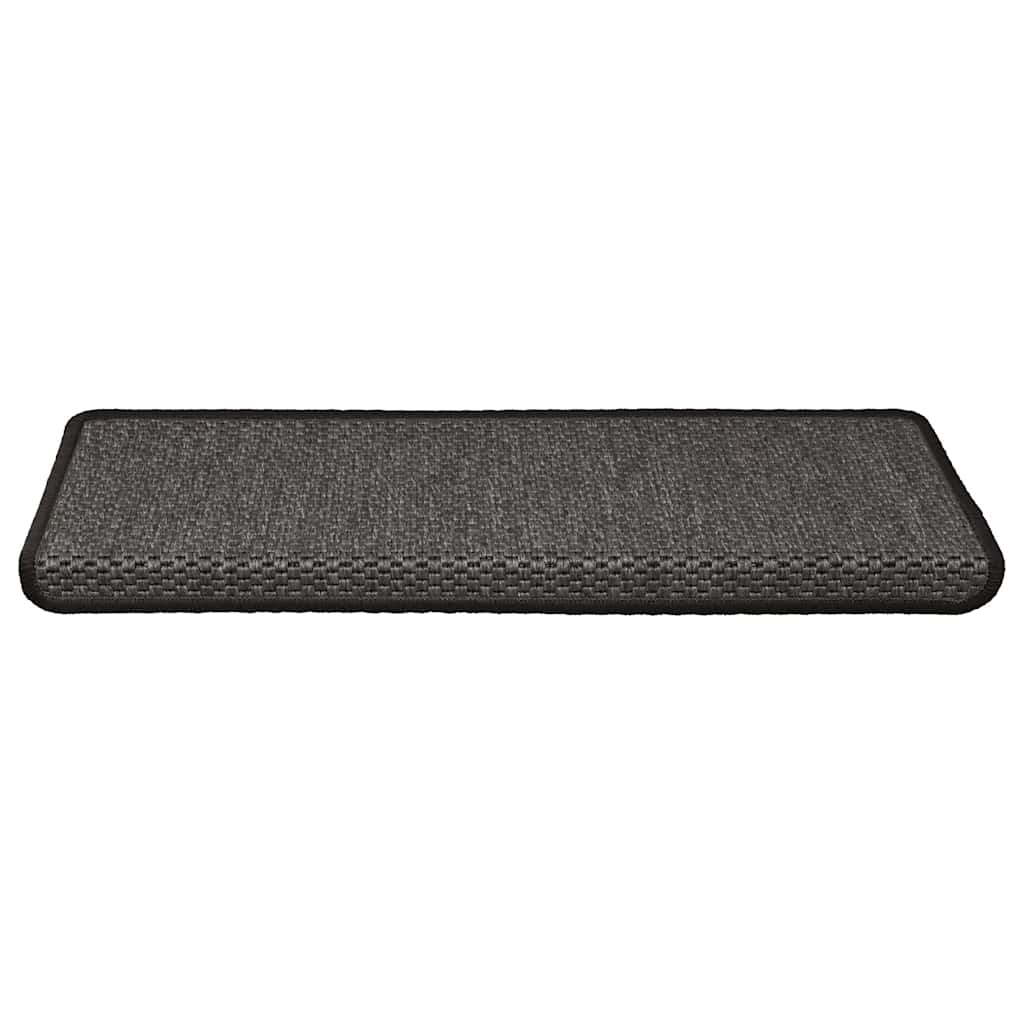 Thumbnail - vidaXL Treppenmatten Selbstklebend Sisal 15 Stk. 65x21x4 cm Anthrazit