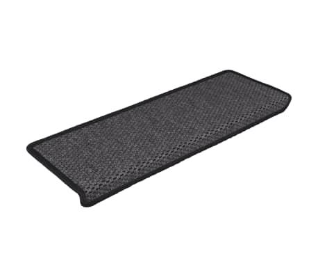 vidaXL Tapis d'escalier autocollants 15 pcs 65x21x4 cm Anthracite