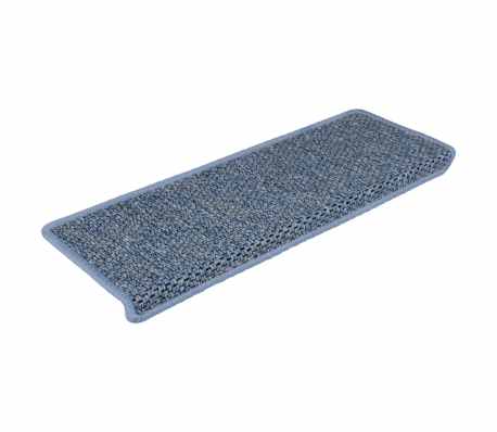 vidaXL Treppenmatten Selbstklebend Sisal-Optik 15 Stk. 65x21x4 cm Blau