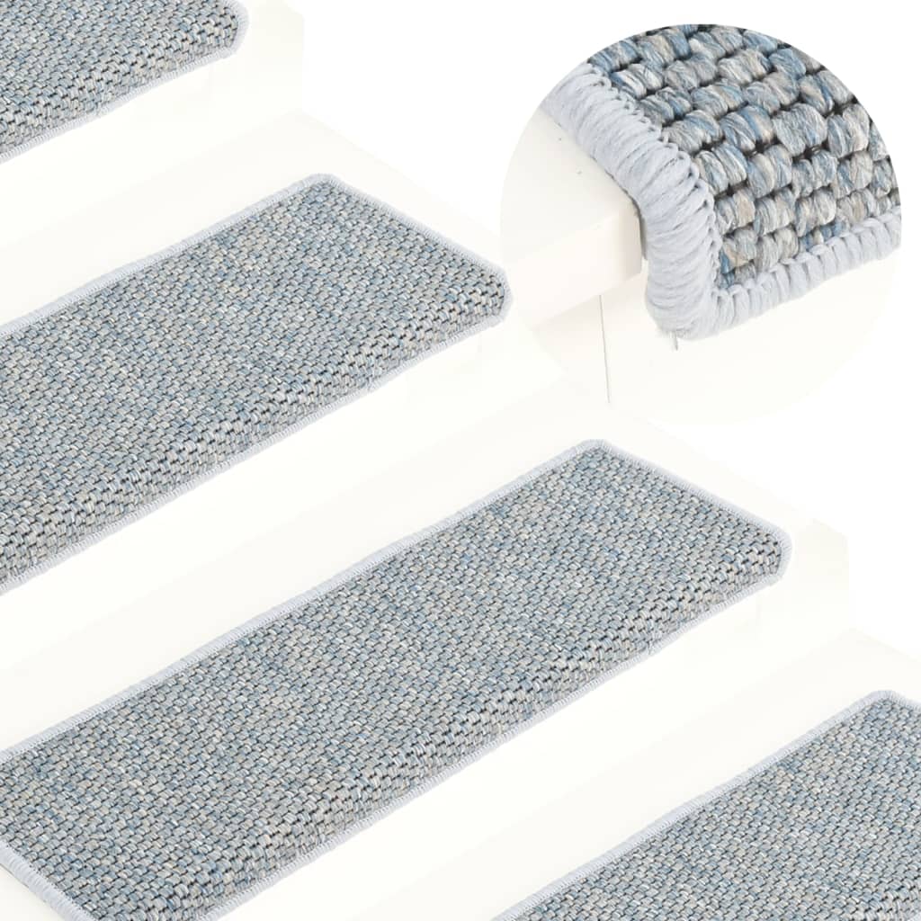 Lipnūs laiptų kilimėliai, 15vnt., mėlynos spalvos, 65x25cm | Stepinfit