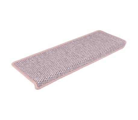 vidaXL Treppenmatten Selbstklebend Sisal-Optik 15 Stk. 65x21x4 cm Rot