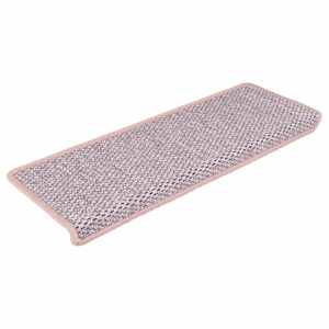 vidaXL Stair Mats Self-adhesive Sisal-Look 15 pcs 65x21x4 cm Pink