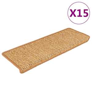 Samolepící nášlapy na schody vzhled sisal 15ks 65x21x4 cm - obrázek 1