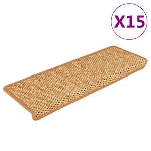 Samolepilne preproge za stopnice sisal 15 kosov 65x21x4 sisal