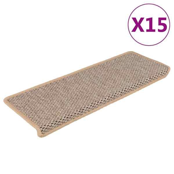 vidaXL isekleepuv trepivaip, 15 tk, 65x21x4 cm, helebeež