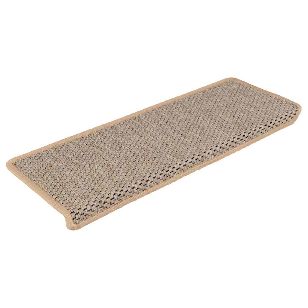 

vidaXL Trapmatten zelfklevend 15 st sisal-look 65x25 cm lichtbeige
