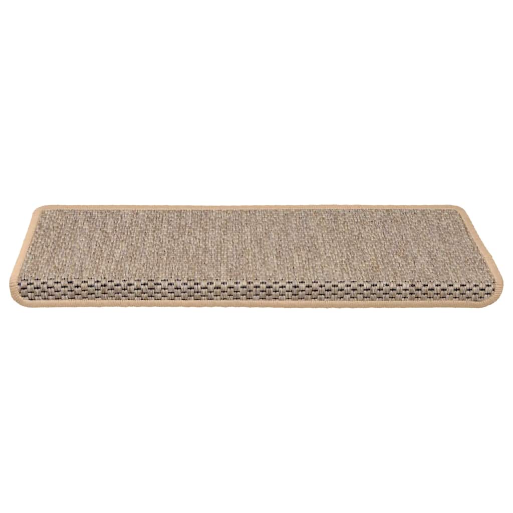 Thumbnail - vidaXL Treppenmatten Selbstklebend Sisal 15 Stk. 65x21x4 cm Hellbeige