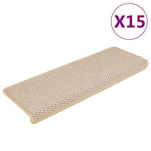 Samolepilne preproge za stopnice sisal 15 kosov 65x21x4 cm Berber