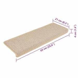 Samolepící nášlapy na schody vzhled sisal 15 ks 65x21x4 cm Berber - obrázek 8