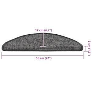 Schodové rohože 15 ks 56 x 17 x 3 cm béžovo-šedé, půlkulaté - obrázek 8