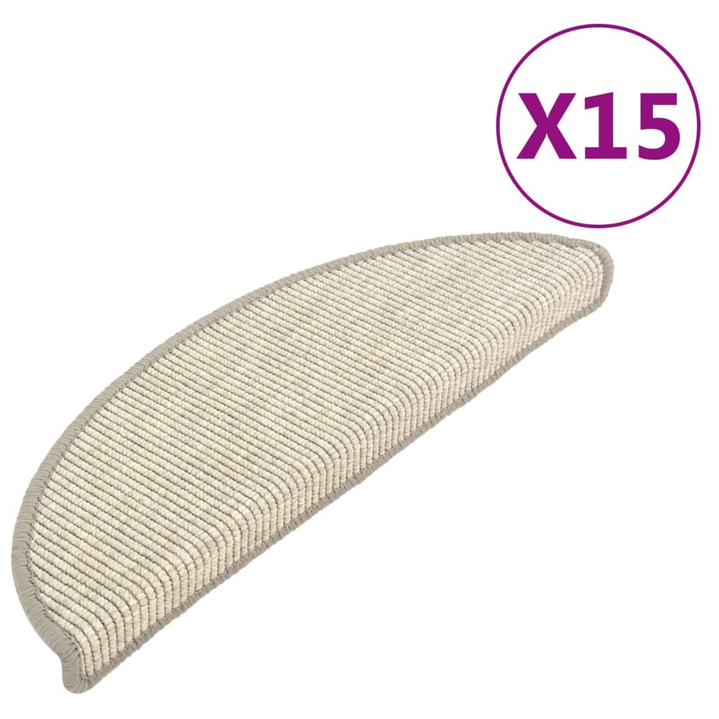 vidaXL Treppenmatten Selbstklebend 15 Stk. 56x17x3 cm Silbern