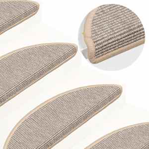 Stopniščne preproge 15 kosov 56x17x3 cm srebrne polkrožne