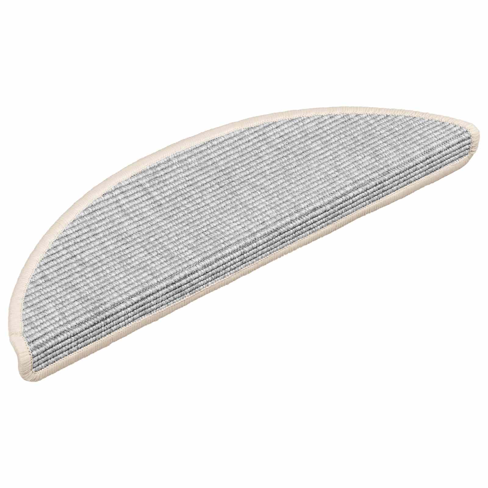 vidaXL Schodové rohože 15 ks 56x17x3 cm strieborné polkruhové