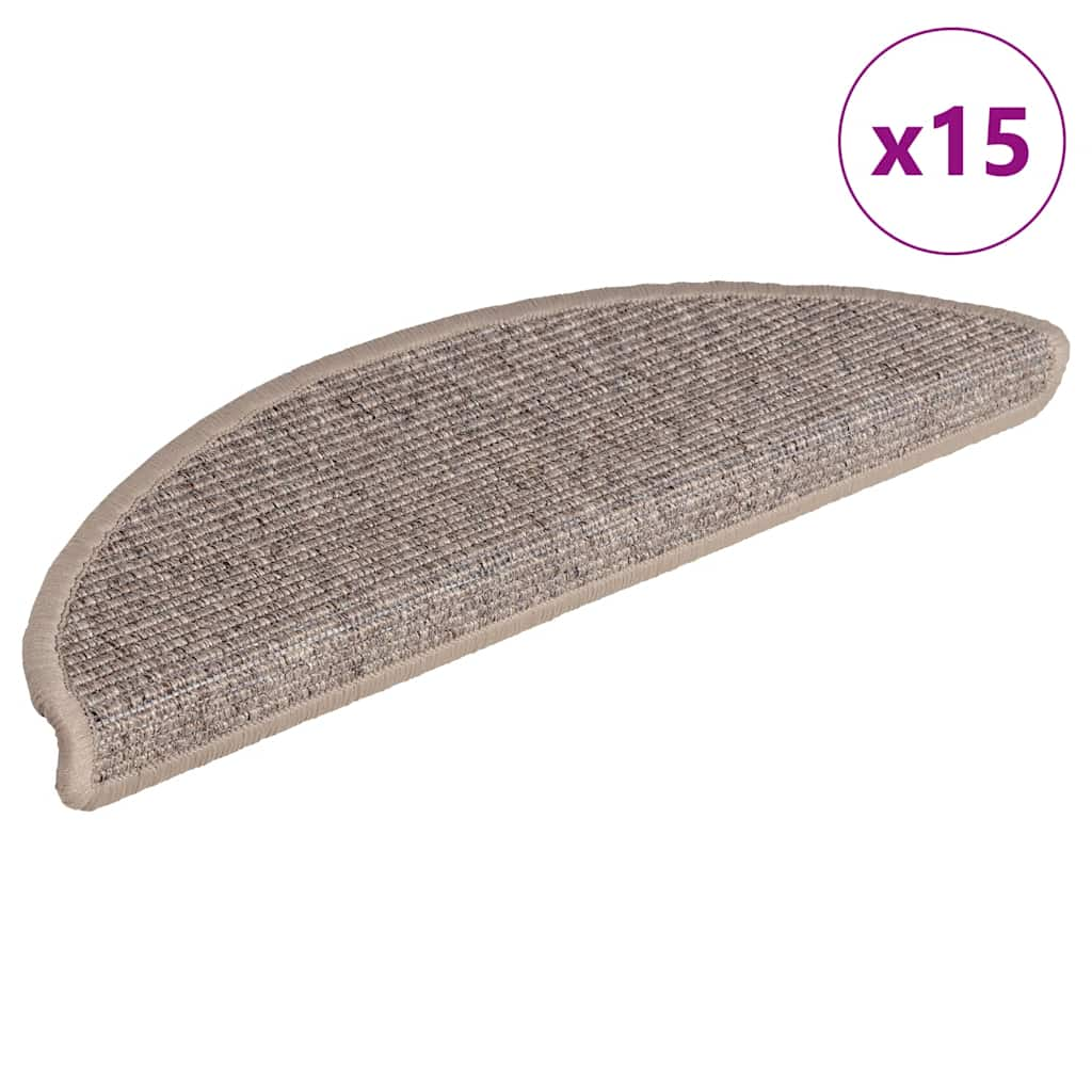 vidaXL Selbstklebende Treppenmatten 15 Stk. 56x17x3 cm Dunkelbeige