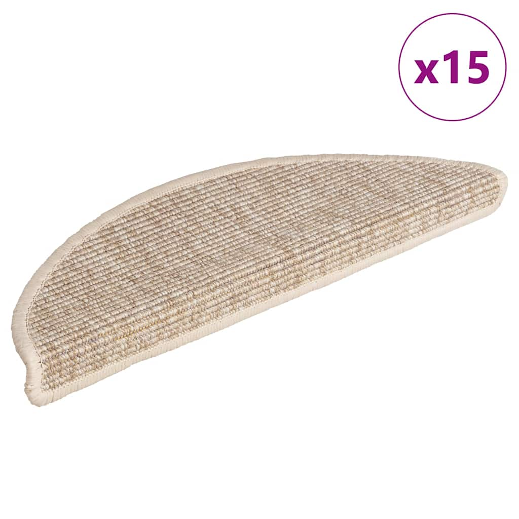 vidaXL Selbstklebende Treppenmatten 15 Stk. 56x17x3 cm Hellbeige