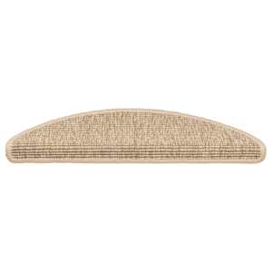 Schodové rohože 15 ks 56 x 17 x 3 cm světle béžové, půlkulaté - obrázek 4