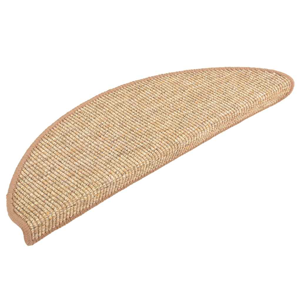 Thumbnail - vidaXL Stufenmatten 15 Stk. 56x17x3 cm Hellbraun Halbrund