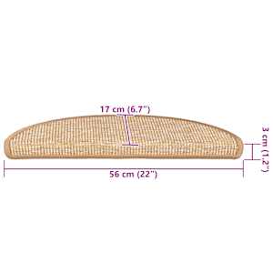 Schodové rohože 15 ks 56 x 17 x 3 cm světle hnědé půlkulaté - obrázek 8