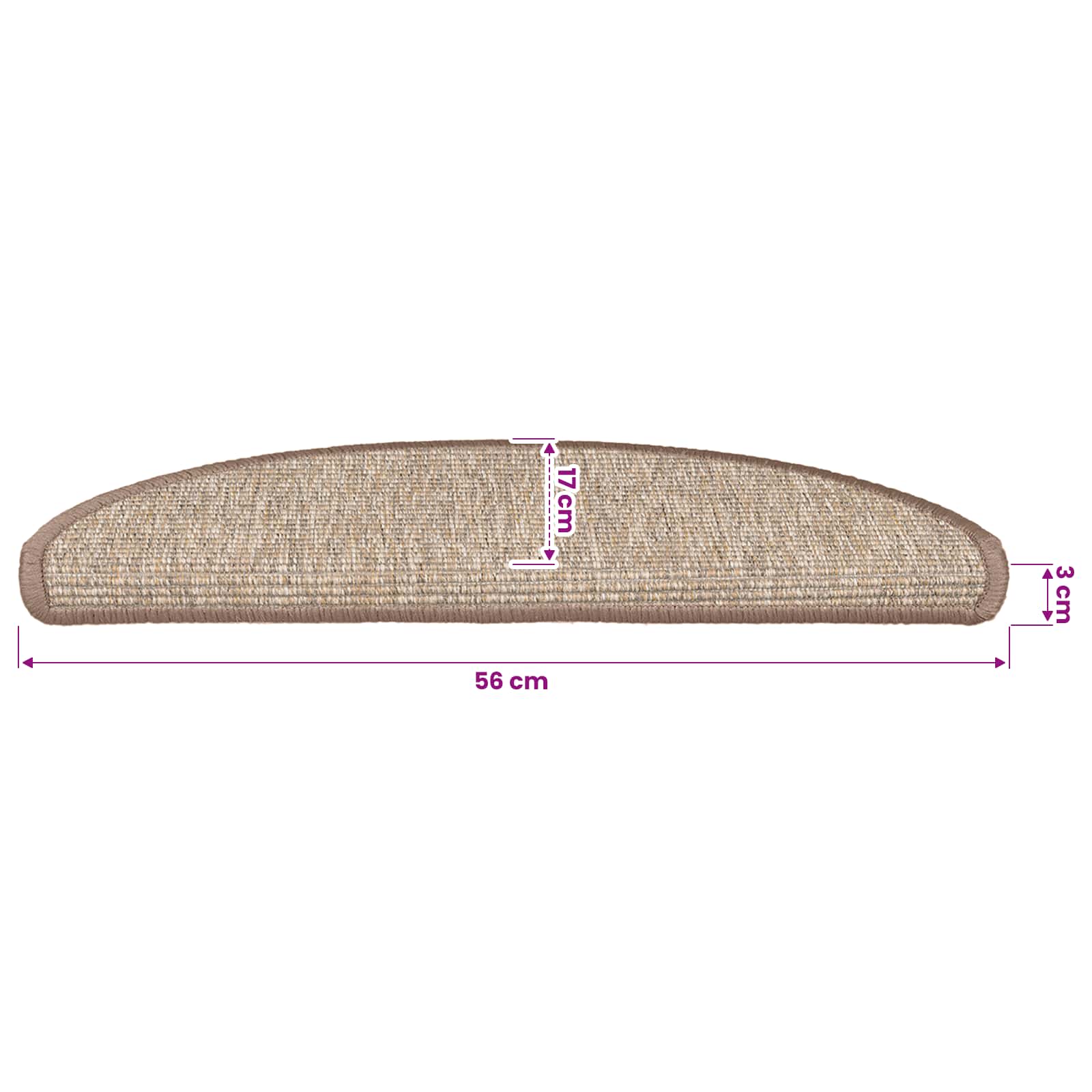 vidaXL Stufenmatten 15 Stk. 56x17x3 cm Hellbraun Halbrund – Bild 9
