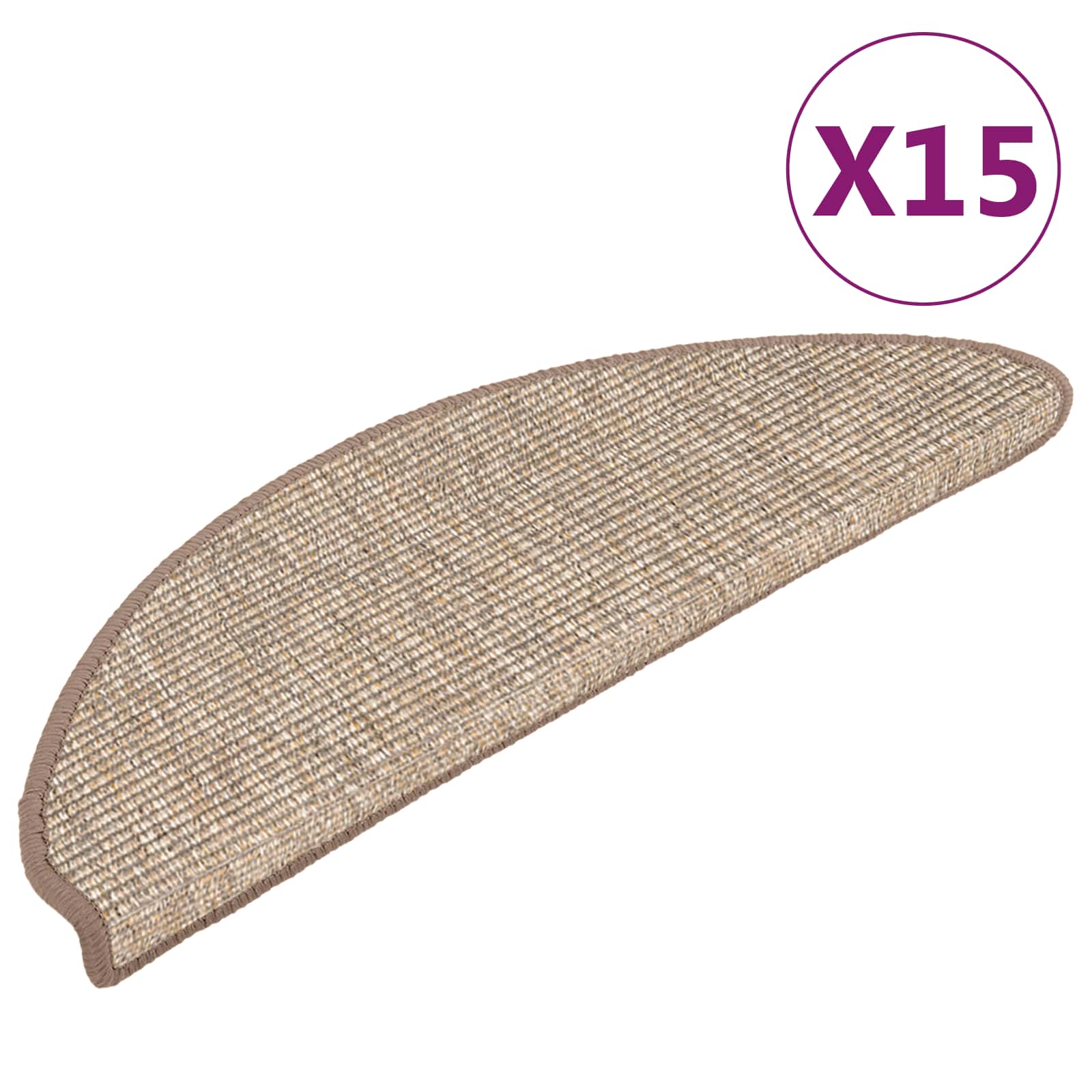 vidaXL Stufenmatten 15 Stk. 56x17x3 cm Hellbraun Halbrund – Bild 3