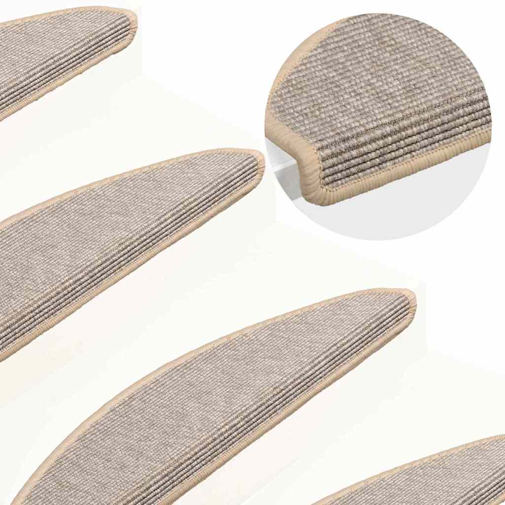 vidaXL Covorașe scări, 15 buc., 65x21x4 cm, semirotunde, argintii, mari