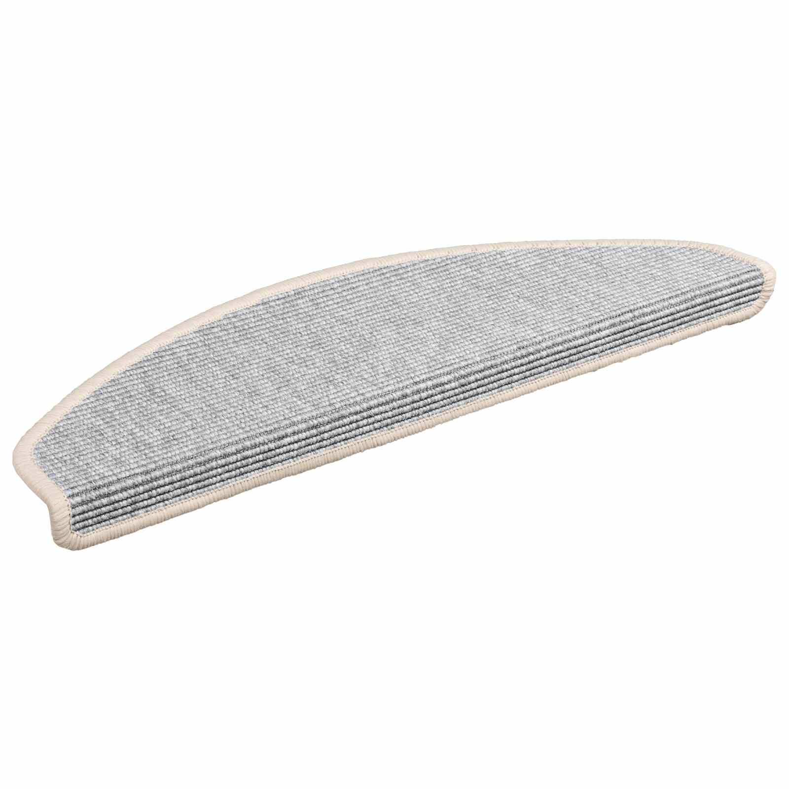 vidaXL Schodové rohože 15 ks 65x21x4 cm strieborné polkruhové veľké