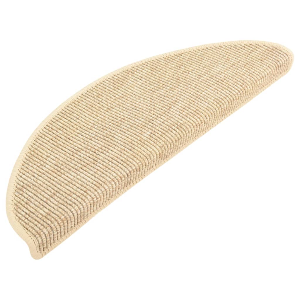 vidaXL Tappeti Autoadesivi Scale Aspetto Sisal 15 pz 65x21x4 cm Beige