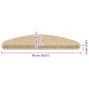Schodové rohože 15 ks 65 x 21 x 4 cm světle béžové, půlkulaté, velké - obrázek 9