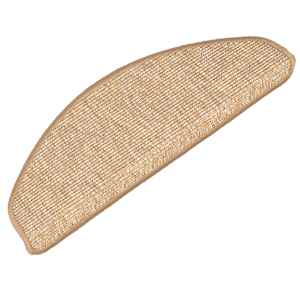 vidaXL Tapis d'escalier 15 pi&egrave;ces 65 x 21 x 4 cm Marron clair Demi-rond Grand