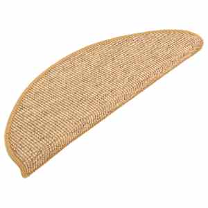 vidaXL trappem&aring;tter 15 stk. 65x21x4 cm sisal halvrund store