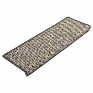 vidaXL Stair Mats 15 pcs 65x21x4 cm Beige and Grey Rectangular Edge