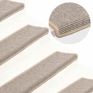 Stopniščne preproge 15 kosov 65x21x4 cm srebrne pravokotne robove