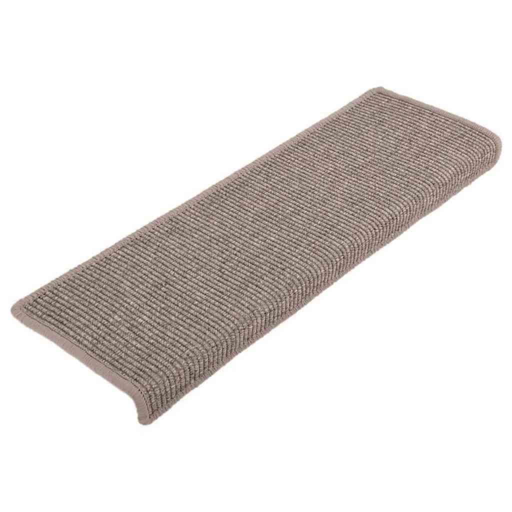 vidaXL Stair Mats 15 pcs 65x21x4 cm Dark Beige Rectangular Edge