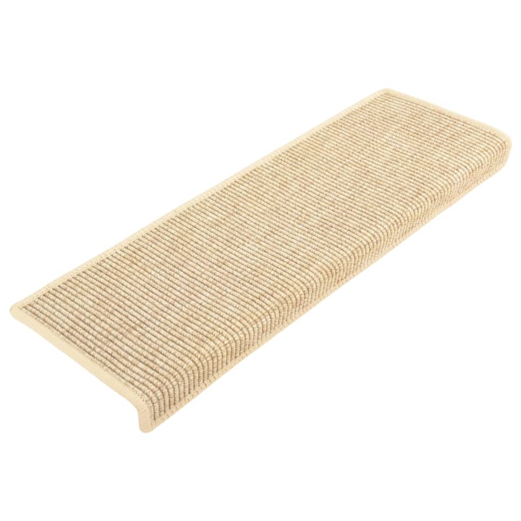 

vidaXL Trapmatten zelfklevend 15 st sisal-look 65x25 cm lichtbeige