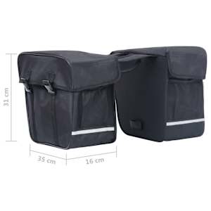 Dvojitá brašna na zadní nosič kola voděodolná 35 l černá - obrázek 9
