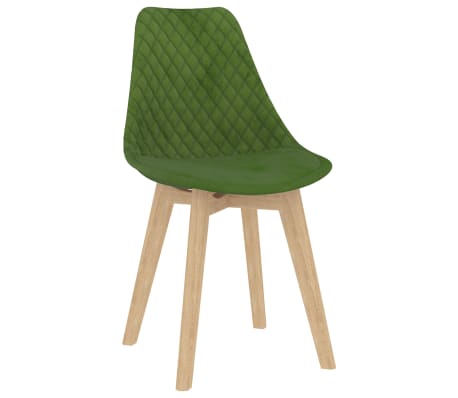 VidaXL Valgomojo kėdės, 6vnt., žalios, aksomas (289156+289157)