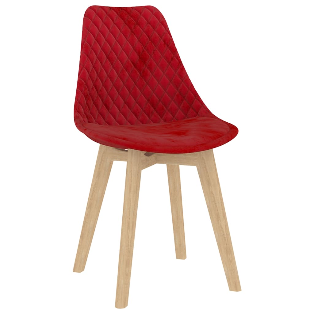 vidaXL Valgomojo kėdės, 6vnt., raudonos, aksomas (289164+289165)